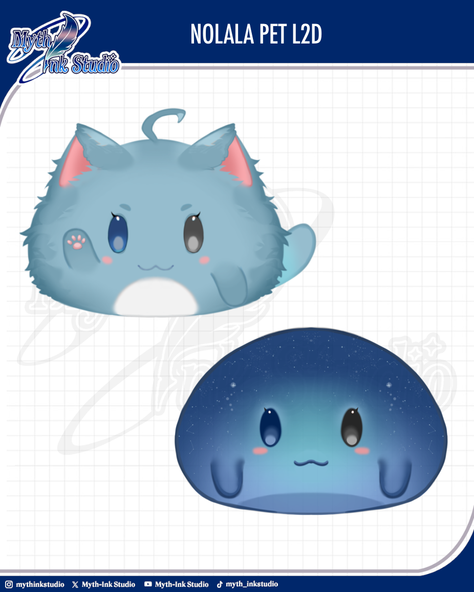 Nolalal pet Live2D mascot - Custom chibi character design