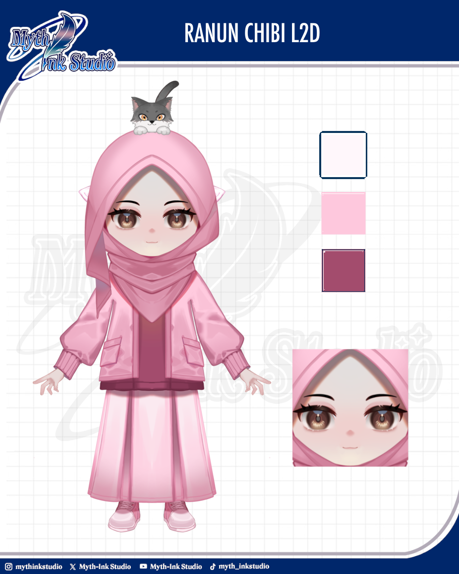 Ranun chibi Live2D model - Cute VTuber character artwork