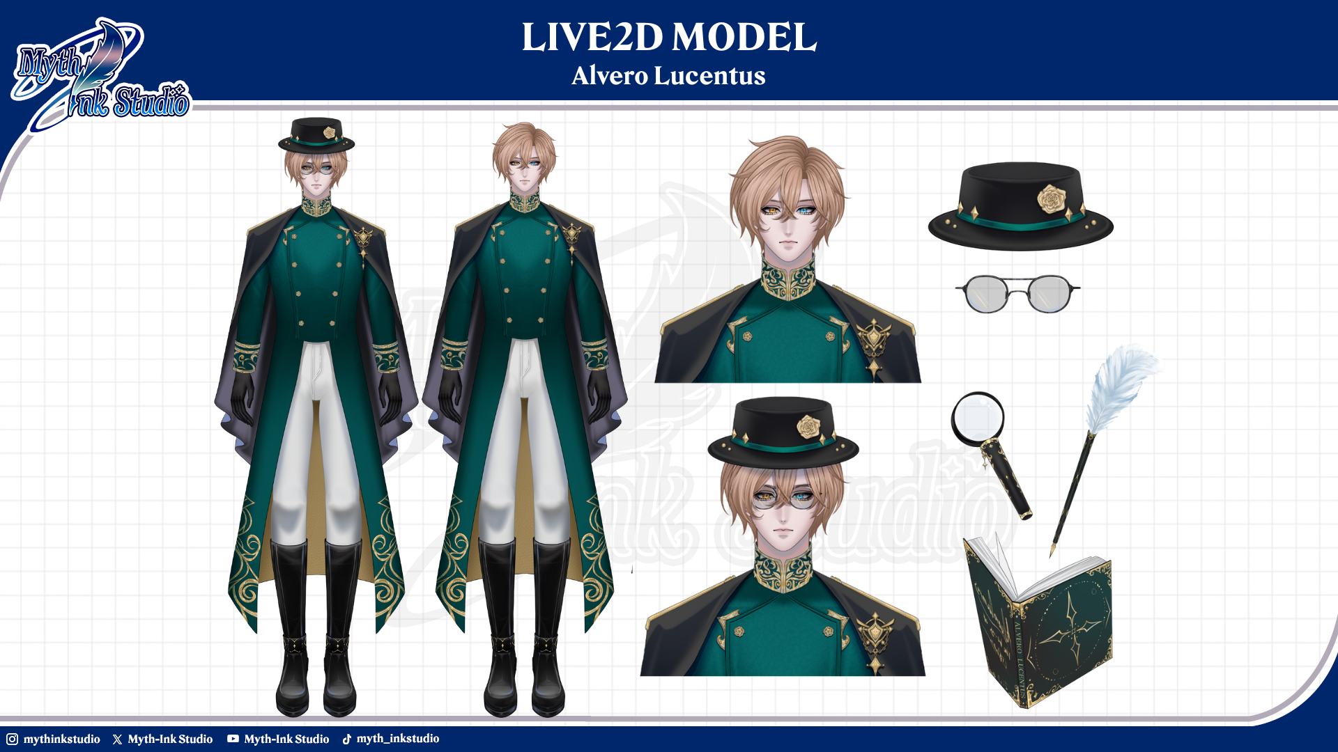 Alvero Lucentus Live2D character art - VTuber model design