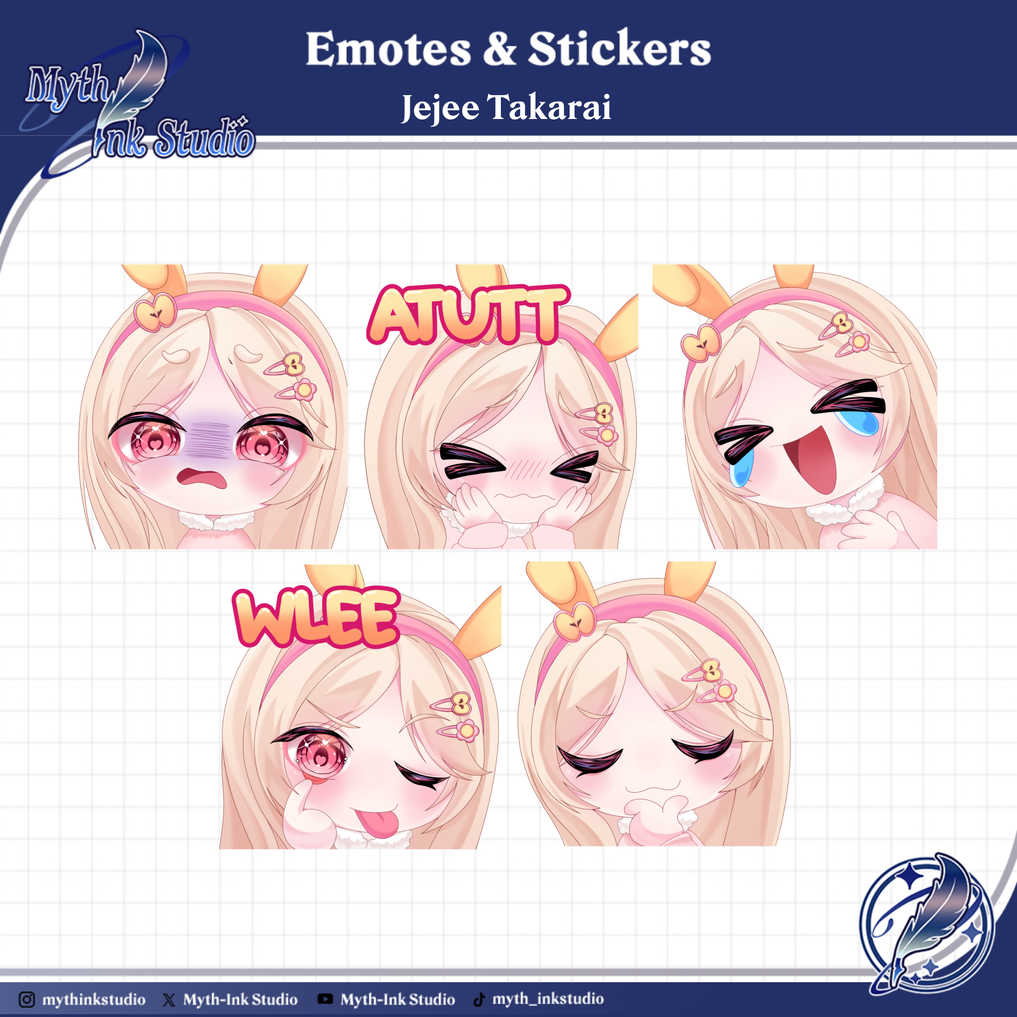 Animated GIF sticker for streaming - VTuber emote design