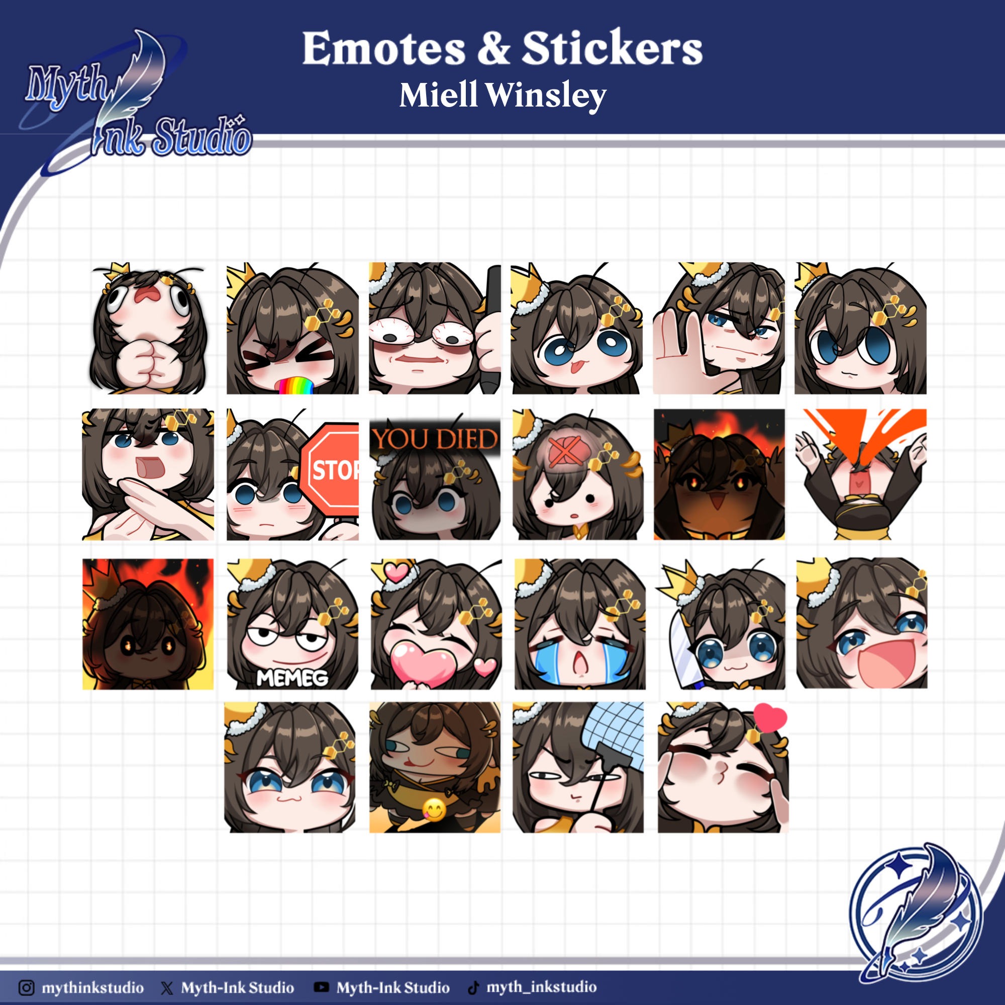 Custom social media sticker design - VTuber branding graphics