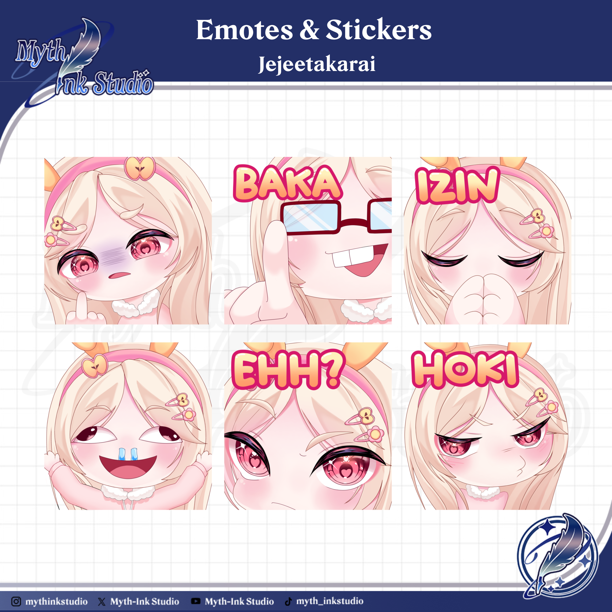 VTuber promotional sticker design - Social media content