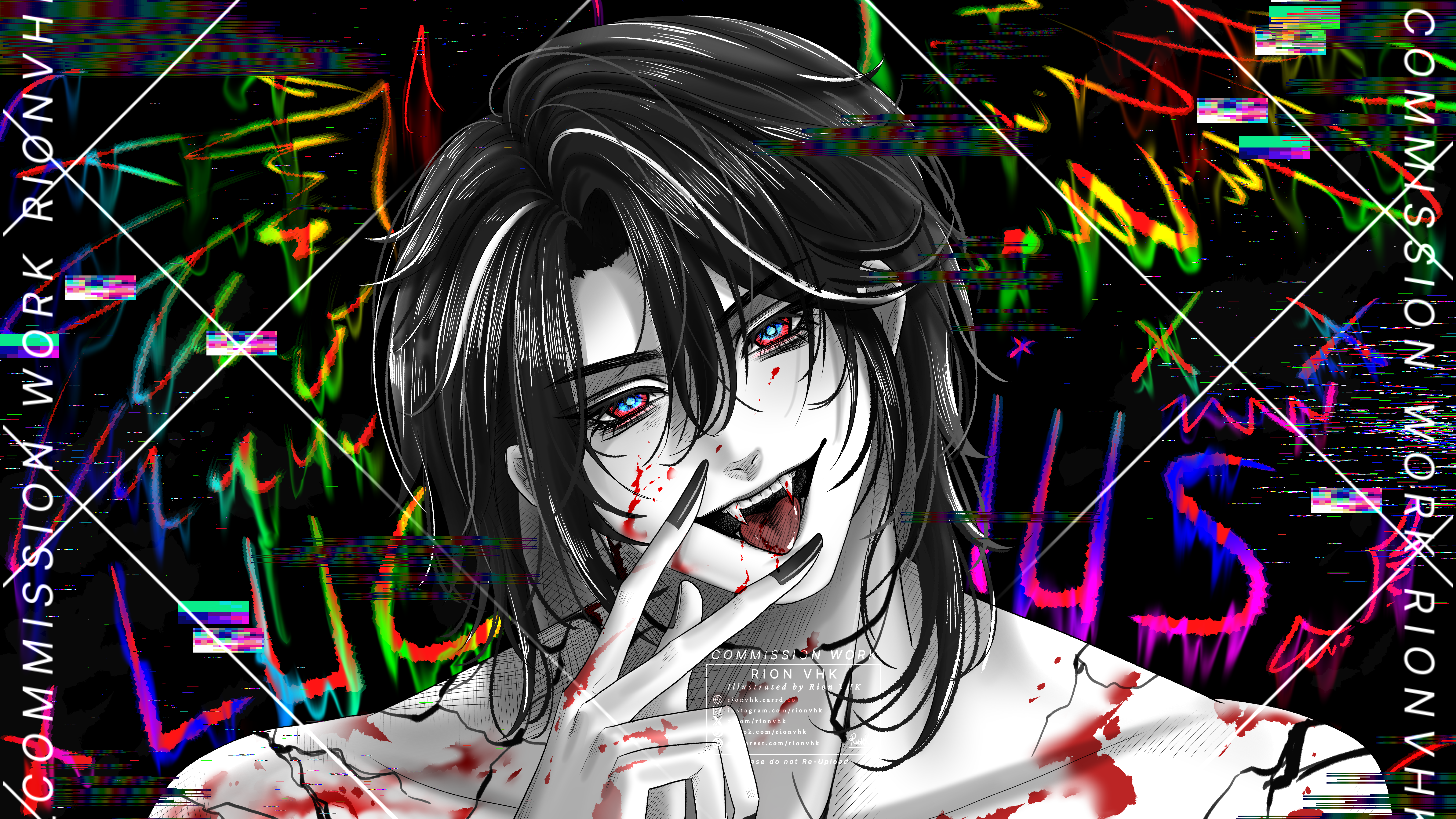 Els glitch effect artwork - Cyberpunk VTuber illustration