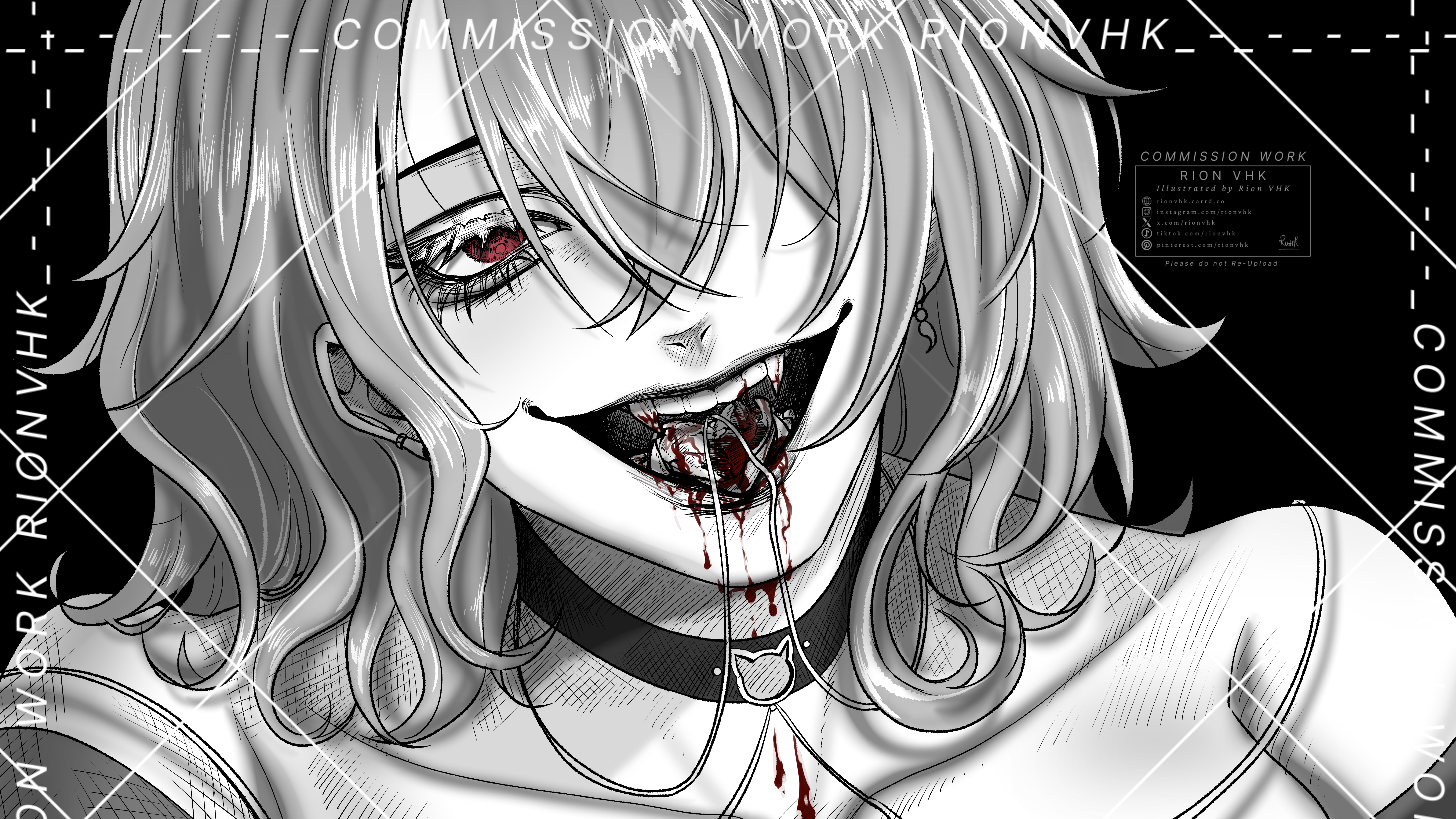 Karina manga style artwork - VTuber thumbnail illustration